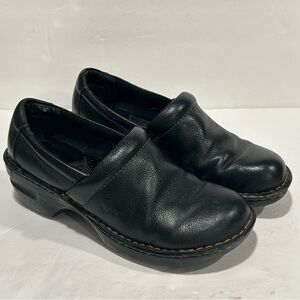 BOC Born Concept Women’s Black Pebble Leather Peggy Slip-On Clogs/Shoes Size 8.5